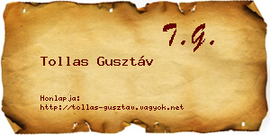 Tollas Gusztáv névjegykártya